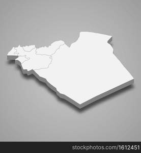 3d isometric map of Homs is a province of Syria, vector illustration. 3d isometric map of Homs is a province of Syria