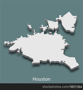 3d isometric map of Houston is a city of United States, vector illustration. 3d isometric map of Houston is a city of United States