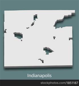 3d isometric map of Indianapolis is a city of United States, vector illustration. 3d isometric map of Indianapolis is a city of United States