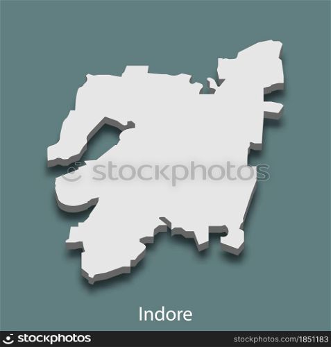 3d isometric map of Indore is a city of India, vector illustration. 3d isometric map of Indore is a city of India