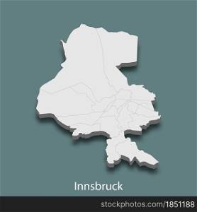 3d isometric map of Innsbruck is a city of Austria, vector illustration. 3d isometric map of Innsbruck is a city of Austria