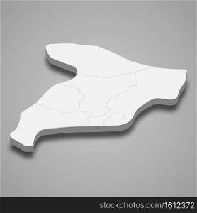 3d isometric map of is a province of Iran, vector illustration. 3d isometric map of is a province of Iran
