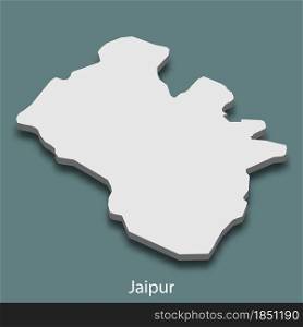3d isometric map of Jaipur is a city of India, vector illustration. 3d isometric map of Jaipur is a city of India