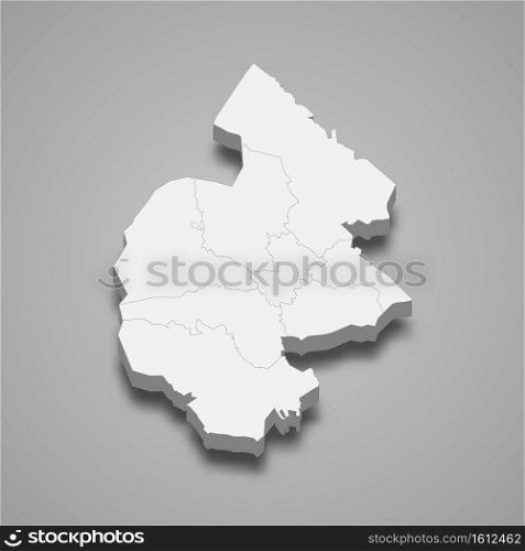 3d isometric map of Jamtland is a county of Sweden, vector illustration. 3d isometric map of Jamtland is a county of Sweden,