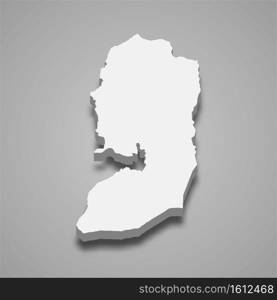 3d isometric map of Judea and Samaria Area is a region of Israel, vector illustration. 3d isometric map of Judea and Samaria Area is a region of Israel