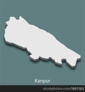 3d isometric map of Kanpur is a city of India, vector illustration. 3d isometric map of Kanpur is a city of India