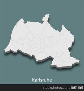 3d isometric map of Karlsruhe is a city of Germany, vector illustration. 3d isometric map of Karlsruhe is a city of Germany