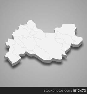 3d isometric map of Kermanshah is a province of Iran, vector illustration. 3d isometric map of Kermanshah is a province of Iran