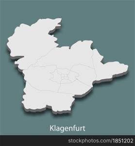 3d isometric map of Klagenfurt is a city of Austria, vector illustration. 3d isometric map of Klagenfurt is a city of Austria