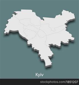 3d isometric map of Kyiv is a city of Ukraine , vector illustration. 3d isometric map of Kyiv is a city of Ukraine
