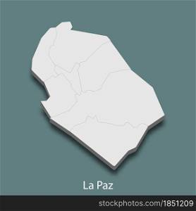 3d isometric map of La Paz is a city of Bolivia , vector illustration. 3d isometric map of La Paz is a city of Bolivia