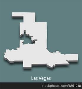 3d isometric map of Las Vegas is a city of United States, vector illustration. 3d isometric map of Las Vegas is a city of United States