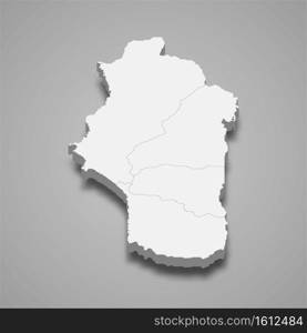 3d isometric map of Latakia is a province of Syria, vector illustration. 3d isometric map of Latakia is a province of Syria
