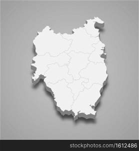 3d isometric map of Leinster is a province of Ireland, vector illustration. 3d isometric map of Leinster is a province of Ireland