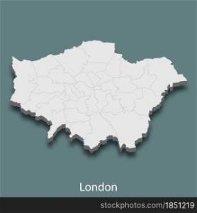 3d isometric map of London is a city of United Kingdom , vector illustration. 3d isometric map of London is a city of United Kingdom