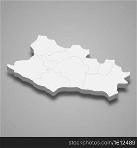3d isometric map of Lorestan is a province of Iran, vector illustration. 3d isometric map of Lorestan is a province of Iran