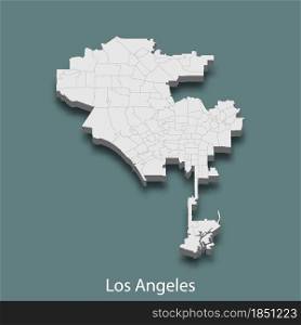 3d isometric map of Los Angeles is a city of United States, vector illustration. 3d isometric map of Los Angeles is a city of United States
