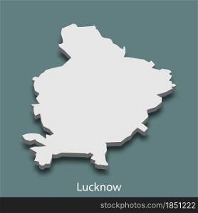 3d isometric map of Lucknow is a city of India, vector illustration. 3d isometric map of Lucknow is a city of India