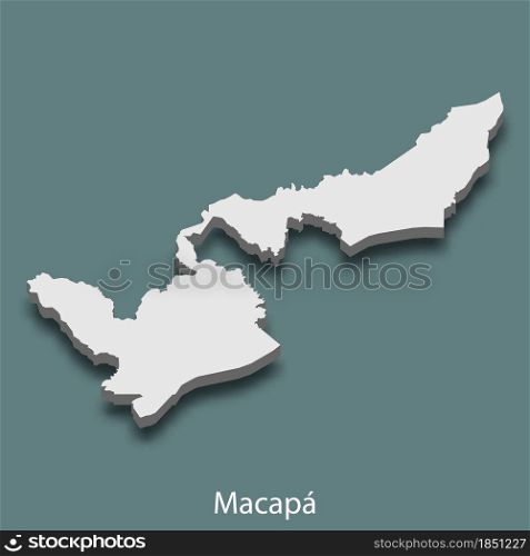3d isometric map of Macapa is a city of Brazil , vector illustration. 3d isometric map of Macapa is a city of Brazil