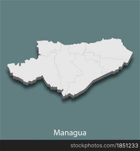 3d isometric map of Managua is a city of Nicaragua, vector illustration. 3d isometric map of Managua is a city of Nicaragua