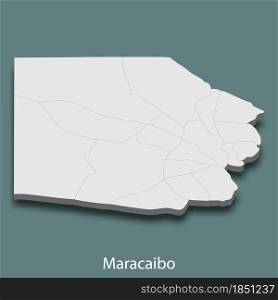 3d isometric map of Maracaibo is a city of Venezuela, vector illustration. 3d isometric map of Maracaibo is a city of Venezuela