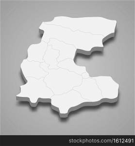 3d isometric map of Markazi is a province of Iran, vector illustration. 3d isometric map of Markazi is a province of Iran