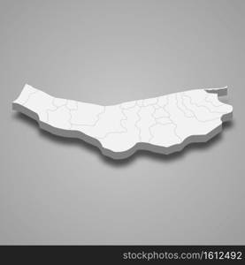 3d isometric map of Mazandaran is a province of Iran, vector illustration. 3d isometric map of Mazandaran is a province of Iran