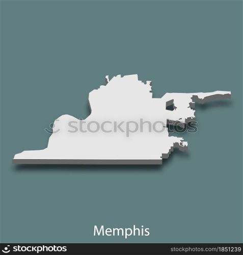 3d isometric map of Memphis is a city of United States, vector illustration. 3d isometric map of Memphis is a city of United States