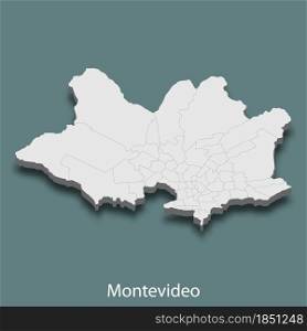 3d isometric map of Montevideo is a city of Uruguay, vector illustration. 3d isometric map of Montevideo is a city of Uruguay