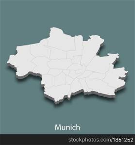 3d isometric map of Munich is a city of Germany, vector illustration. 3d isometric map of Munich is a city of Germany