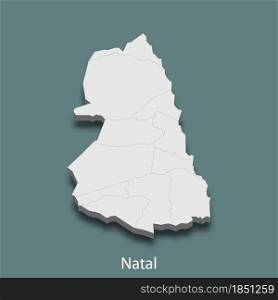 3d isometric map of Natal is a city of Brazil , vector illustration. 3d isometric map of Natal is a city of Brazil