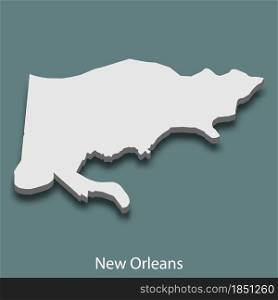 3d isometric map of New Orleans is a city of United States, vector illustration. 3d isometric map of New Orleans is a city of United States