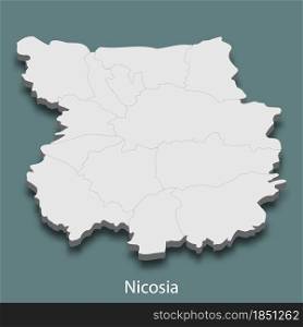 3d isometric map of Nicosia is a city of Cyprus , vector illustration. 3d isometric map of Nicosia is a city of Cyprus