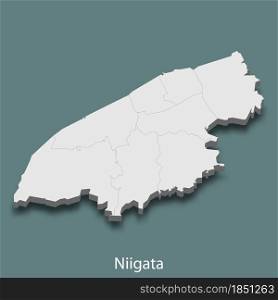 3d isometric map of Niigata is a city of Japan, vector illustration. 3d isometric map of Niigata is a city of Japan