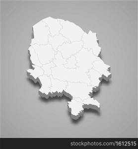 3d isometric map of Northern Savonia is a region of Finland, vector illustration. 3d isometric map of Northern Savonia is a region of Finland