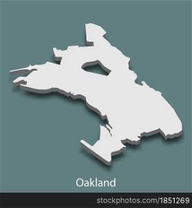 3d isometric map of Oakland is a city of United States, vector illustration. 3d isometric map of Oakland is a city of United States