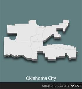 3d isometric map of Oklahoma City is a city of United States, vector illustration. 3d isometric map of Oklahoma City is a city of United States