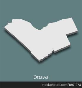 3d isometric map of Ottawa is a city of Canada, vector illustration. 3d isometric map of Ottawa is a city of Canada