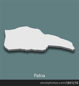 3d isometric map of Patna is a city of India, vector illustration. 3d isometric map of Patna is a city of India