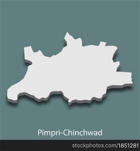3d isometric map of Pimpri-Chinchwad is a city of India, vector illustration. 3d isometric map of Pimpri-Chinchwad is a city of India