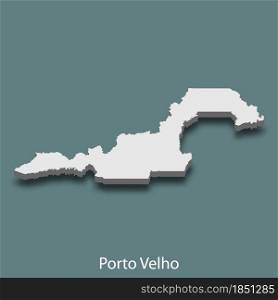 3d isometric map of Porto Velho is a city of Brazil , vector illustration. 3d isometric map of Porto Velho is a city of Brazil