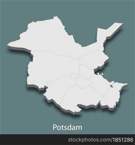 3d isometric map of Potsdam is a city of Germany, vector illustration. 3d isometric map of Potsdam is a city of Germany
