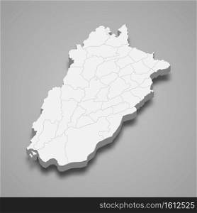 3d isometric map of Punjab is a province of Pakistan, vector illustration. 3d isometric map of Punjab is a province of Pakistan