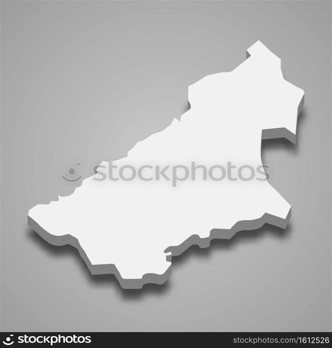 3d isometric map of Qasim is a Region of Saudi Arabia, vector ...