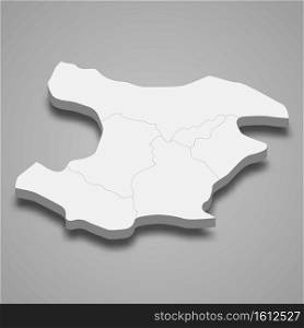3d isometric map of Qazvin is a province of Iran, vector illustration. 3d isometric map of Qazvin is a province of Iran