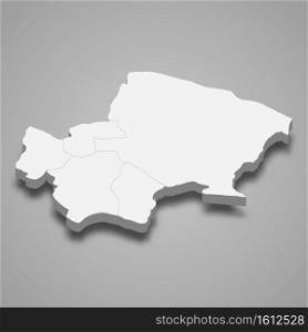 3d isometric map of Qom is a province of Iran, vector illustration. 3d isometric map of Qom is a province of Iran