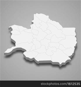 3d isometric map of Razavi Khorasan is a province of Iran, vector illustration. 3d isometric map of Razavi Khorasan is a province of Iran