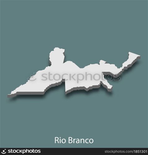 3d isometric map of Rio Branco is a city of Brazil , vector illustration. 3d isometric map of Rio Branco is a city of Brazil