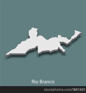 3d isometric map of Rio Branco is a city of Brazil , vector illustration. 3d isometric map of Rio Branco is a city of Brazil