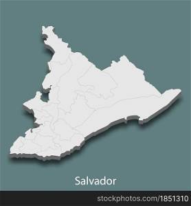 3d isometric map of Salvador is a city of Brazil , vector illustration. 3d isometric map of Salvador is a city of Brazil